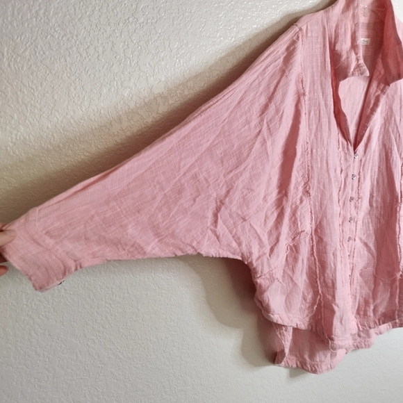Free People We The Free One And Only Buttondown Top Dolman Oversized Sz S - Picture 5 of 11